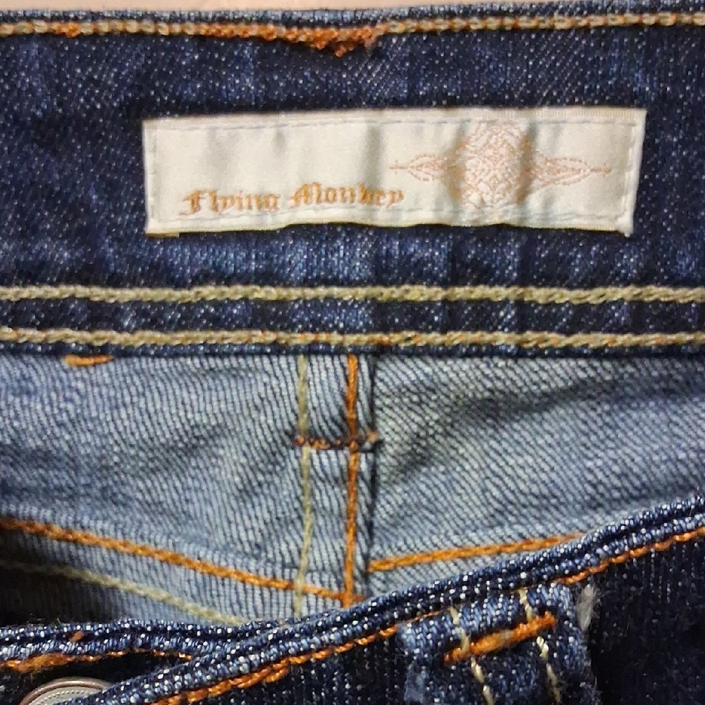 Flying Monkey Dark Blue Flare Jeans - Picture 2 of 4
